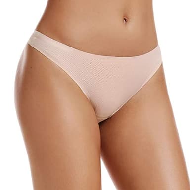 voenxe Nude Women's Seamless Women Underwear Thongs,No Show Ladies Thong,No Line Comfortable Breathable Panties,Invisible Skin Undies Underpants for Female, 5-Pack - Image 3