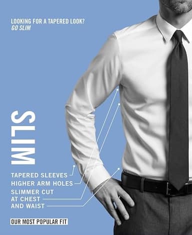 Calvin Klein Men's Dress Shirts Slim Fit Non Iron Solid, Black, 15.5" Neck 34"-35" Sleeve - Image 4