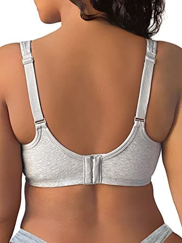 Fruit of the Loom Womens Plus Size Cotton Unlined Underwire Bra Heather Grey - Image 2