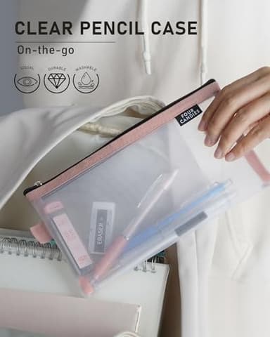 Four Candies Mechanical Pencil Set with Case, 6PCS Aesthetic Mechanical Pencils 0.5 & 0.7mm with 360PCS HB Lead Refills, 3PCS Erasers, 9PCS Eraser Refills for writing, drawing and sketching - Image 4