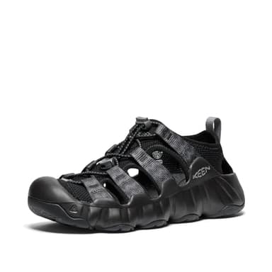 KEEN Women's Hyperport H2 Breathable Easy On Comfortable Hiking and Water Sandals, Black/Steel Grey, 7 - Image 1