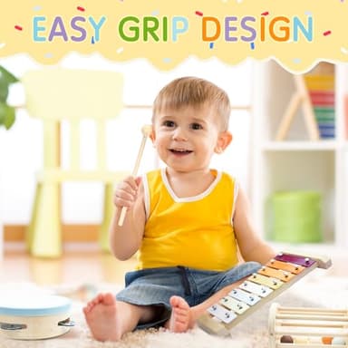 Baby Musical Instruments, Montessori Wooden Toys for Toddlers, Premium Wooden Musical Instrument Set for Kids Preschool Educational, Fun Musical Instruments for Children - Image 5