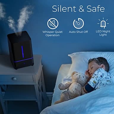 Everlasting Comfort Humidifiers for Bedroom (4L) – Quiet Cool Mist Small Humidifier for Large Room with Oil Diffuser, 40-Hour Runtime, Easy to Clean, Auto Shut-Off, Ideal for Baby Nursery & Plants - Image 4