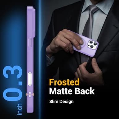 Temdan for iPhone 16 Pro Case, Compatible with Magsafe, Anti-Yellowing, Military-Grade Protection, Shockproof Slim Magnetic Phone Case Cover, Light Purple - Image 5