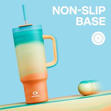 ENCOOL 40 oz Tumbler with Handle and Straw, 100% Leakproof Insulated Tumbler with Lid and Straw, Stainless Steel Travel Mug, Keeps Cold for 34 Hours, Car Cup Holder Friendly (Avenue) - Image 7