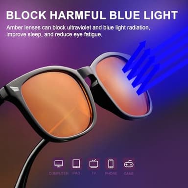 hunsquer Blue Light Glasses for Woman/Men Computer Blue Light Glasses (Gaming lenses) - Image 2