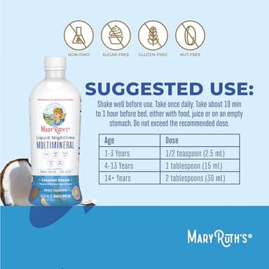 MaryRuth Organics Liquid Nighttime Multimineral | No Melatonin | Bedtime Routine | Magnesium Citrate | Calcium | Zinc | Vitamin D3| Available in 4 Flavors - Vegan | Sugar Free | Gluten Free | 32 Oz - Image 3