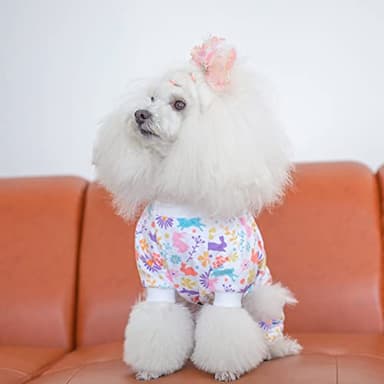 CuteBone Small Dogs Outfit Soft Puppy Onesies Pjs Dog Easter Rabbit Pajamas Pet Coat Cat Apparel Comfy Doggie Jumpsuit Bodysuit for All Seasons P276XL - Image 6
