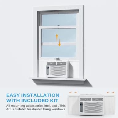 ROVSUN Smart 6000 BTU Window Air Conditioner with WiFi, Energy Saving Window AC Unit with Remote & App Control & Timer Function & Easy Install Kit, for Rooms up to 250 Square Feet, 115V/60Hz, White - Image 5