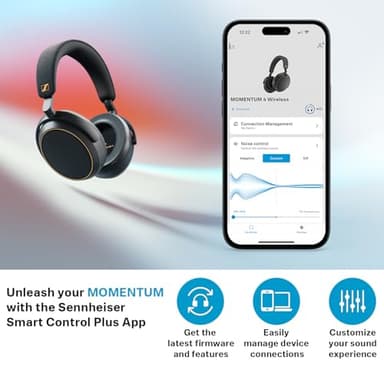 Sennheiser MOMENTUM 4 Headphones - Bluetooth Headset for Crystal-Clear Calls, Adaptive Noise Cancellation, 60h Battery Life, Lightweight, Graphite - Image 2