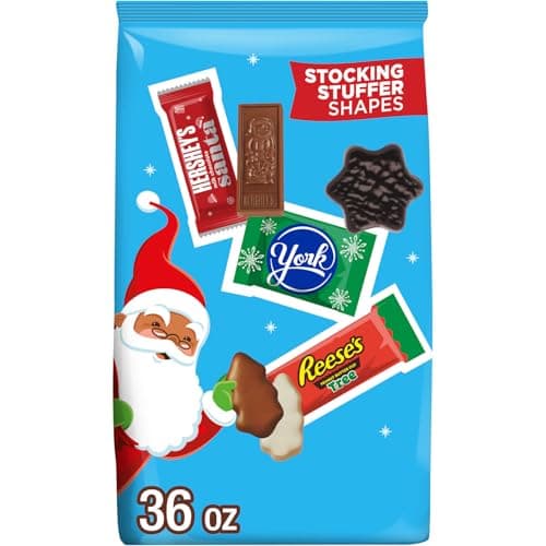 HERSHEY'S, REESE'S and YORK Assorted Chocolate, Christmas Stocking Stuffer Candy Bulk Bag, 36 oz