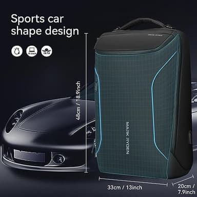 Muzee Business Backpack,Waterproof bag for Travel Flight Fits 17.3Inch Laptop With USB Charging Plug - Image 8