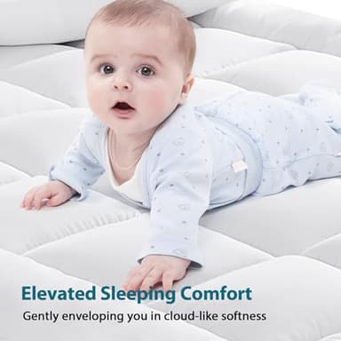 CYMULA Queen Mattress Topper for Back Pain - Extra Thick Cooling Mattress Pad Cover for Queen Size Bed - Soft Mattress Protector Pillow Top with 8-21 Inch Deep Pocket 3D Snow Down Alternative Fill - Image 8