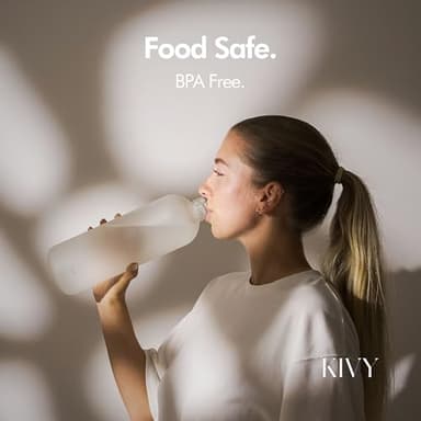 KIVY Large Water Bottle 50oz [Lightweight & Shatterproof] Fits Backpack & Cupholder for Travel, Sports, School - Black water bottle no straw - 1.5 Liter water bottles - 50oz Water bottle - Image 6