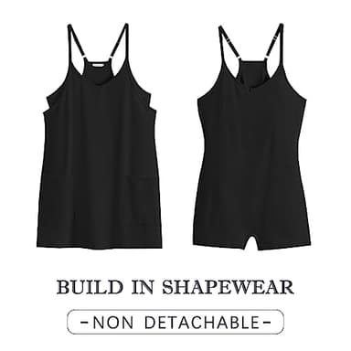 Caracilia Womens Summer Mini Dress 2025 Casual Sleeveless Built in Shapewear Sundress Trendy Short Tennis Athletic Outfits Black Medium - Image 5