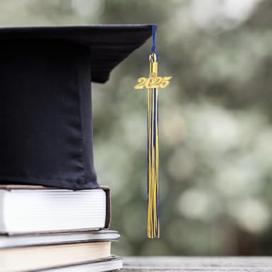 2025 Tassel Graduation, Tassels for Graduation Cap 2025, Blue Gold Tassel Cap Decorations with Gold Charms Memorial Cords Graduate Hat Ceremonies Accessories for Class of School Grad Souvenir Gifts - Image 5