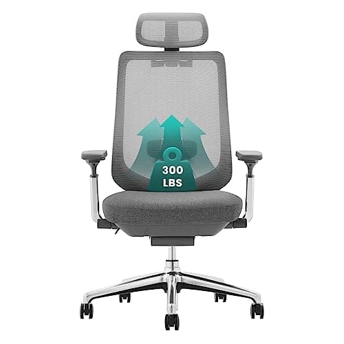 COLAMY Ergonomic Mesh Office Chair, High Back Office Chair, Computer Executive Desk Chair with Lumbar Support,Adjustable Headrest and 4D Arms, Slide Seat, Tilt Lock-Darkgrey New - Image 1