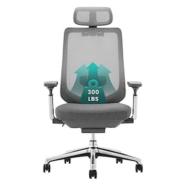 COLAMY Ergonomic Mesh Office Chair, High Back Office Chair, Computer Executive Desk Chair with Lumbar Support,Adjustable Headrest and 4D Arms, Slide Seat, Tilt Lock-Darkgrey New - Image 1