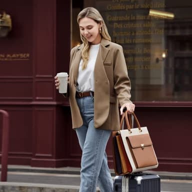 CLUCI Briefcase for Women Vegan Leather 15.6 Inch Laptop Bag Large Pocket Business Ladies Shoulder Bag - Image 2