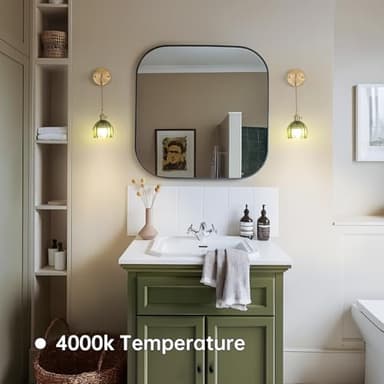 Battery Operated Wall Sconce with Green Tulip Shade Pattern Glass Adjustable Chain Retro Gold Wall Mounted Light, Modern Wall Lamp Fixtures Decor for Bedside Bedroom Indoor Doorway - Image 7
