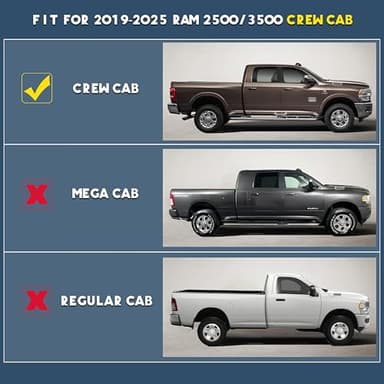 KARPAL Floor Mats for Ram 2500/3500 Crew Cab 2019-2025, TPE All-Weather Floor Liners 1st & 2nd Row Car Mats, Ram Accessories - Image 2