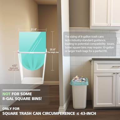 Biodegradable 8 Gallon Trash Bags, AYOTEE Garbage Bags 8 gallon, Compostable Medium Trash Bag, Unscented Leak Proof Bag for Office, Home, Bathroom, Bedroom, Car, Kitchen, Pet(Green) - Image 2