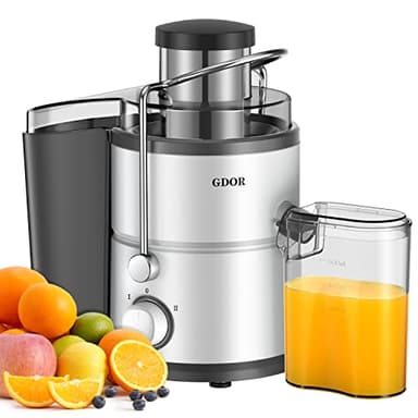 GDOR 800W Juicer Machine, 3” Wide Feed Chute, Dual-Speed Centrifugal Juicer for Fruits & Vegetables, Anti-Drip Function, BPA-Free, Easy to Clean with Brush, White - Image 1