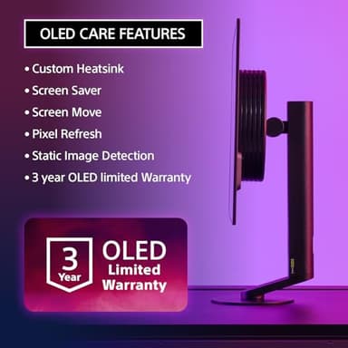 Sony INZONE M10S 27” OLED 1440p Gaming Monitor 480Hz 0.03ms, Low Profile Stand, Tournament Mode, Dual Screen Size (24.5”), G-SYNC Compatible, Anti-Glare, Custom Heatsink, 3-Year OLED Limited Warranty - Image 6