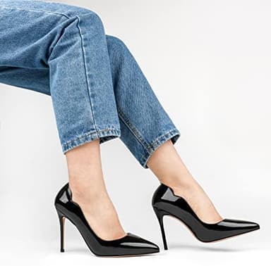 COLETER Women's 4 Inch Pumps Pointy Toe Wedding Dress Shoes Slip on Stiletto Pumps - Image 7