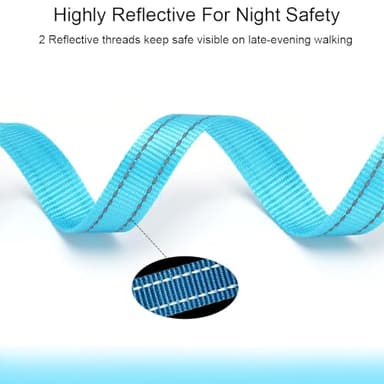 YUCFOREN 10FT 15FT 20FT Anti-Choke Long Slip Lead Dog Leash, 3/4" Wide Nylon Reflective Leash No Pull Training Lead for Medium Large Dogs (15FT * 3/4" Blue) - Image 7