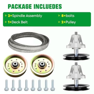 LTX1045 Deck Spindle Rebuild Kit Fit for 46'' Cub Cadet Troy Bilt Horse LTX1046, 2 Spindles 618-04636 618-04865, 2 Idler Pulleys 753-08171, 756-04129, 103 inch Belt 954-04219 - Image 6