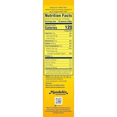 Wheat Thins Reduced Fat Snacks, Whole Grain Wheat Crackers, Bulk Snack Crackers, 6 - 8.oz Boxes - Image 18