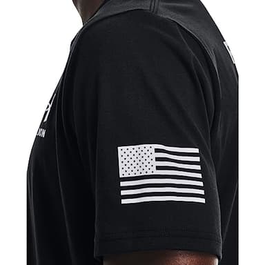 Under Armour Men's New Freedom Flag T-Shirt, Black (001)/White, X-Large - Image 4