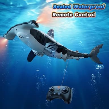 fygurso Remote Control Shark Toys High Simulation,Water Toys for Kids, High Simulation Shark for Pool & Bath, Ideal Gifts for Boys Ages 6+ (Gray) - Image 3