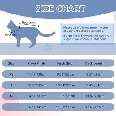 Queenmore Cat Recovery Suit,Cat Suit for Cats After Surgery Female,Featured Striped Post-Surgery Bodysuit,Cat Surgery Recovery Suit Female Cone of Shame Alternative for Cats Anti Licking (Blue,S) - Image 5