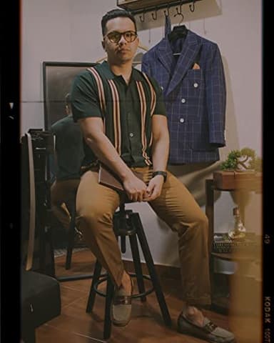 PJ PAUL JONES Mens Retro Striped Polo Shirt Short Sleeve Button Down Knitted Shirts Green XXL - Image 3