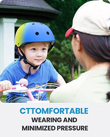 OutdoorMaster Youth & Kids Bike Helmet - Adjustable Multi-Sports Skateboard Helmet with Removable Liners for Balance Bike, Toddler Scooter, One Wheel Hoverboard - Blue Shades - S - Image 2