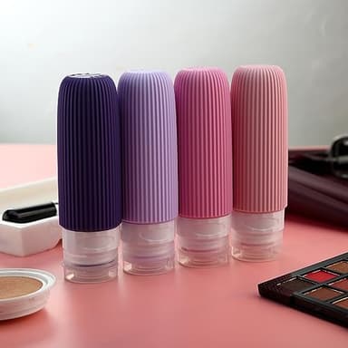 Mrsdry Travel Bottles for Toiletries, Tsa Approved 3oz Portable Travel Bottles, BPA Free Leak Proof Squeezable Travel Size Containers, Portable Silicone Bottles for Toiletries (4 Pack), Purple - Image 9