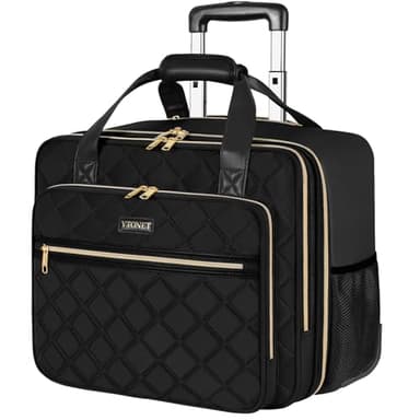 Ytonet Rolling Laptop Bag Women, Rolling Briefcase for Women, 17.3 Inch Laptop Bag with Wheels Rolling Computer Bag Laptop Case for Work Travel College Business Wife Mom Teacher, Black - Image 1