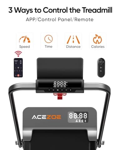 2-in-1 Foldable Treadmill with 3-Level 10% Incline, Walking Pad for Home Small Office, Compact Portable Under Desk Treadmill with Handle,Dual LED Display, APP & Remote, 300 lbs Capacity - Image 5