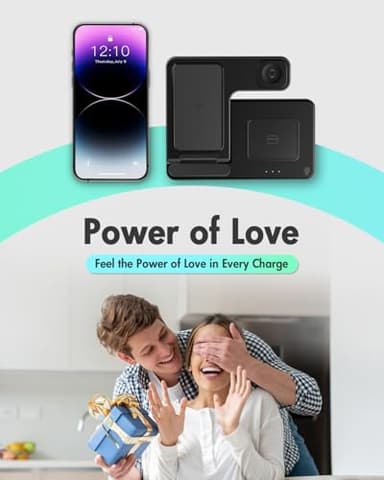Wireless Charger iPhone Charging Station: 3 in 1 Charger Stand Multiple Devices for Apple - iPhone 16e 16 15 14 Pro Max 13 12 11 - Watch 10 9 8 7 6 5 4 3 2 SE and Ultra Series - Airpods 4 3 2 Pro - Image 9