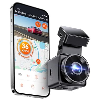 Vantrue E1 Lite 1080P WiFi Mini Dash Cam with GPS and Speed, Free App, Voice Control Detachable Dash Camera, 24 Hours Parking Mode, Night Vision, Motion Detection, Loop Recording, Support 512GB Max - Image 1