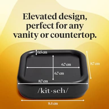 Kitsch Magnetic Bobby Pin Holder - Cute Stuff, Strong Magnetic Pin Holder for Desk & Vanity, Securely Holds Metal Hair Clips, Bobby Pins & Paper Clip - Black, 1 Pc - Image 2