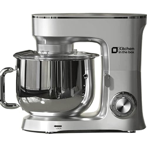 Kitchen in the Box Stand Mixer, 900W 8.5 QT Kitchen Electric Mixer, 10-Speed Large Capacity Tilt-head Food Mixer with Dough Hook, Wire Whip, Flat Beater & Splash Guard (Silver) (Renewed) - Image 1