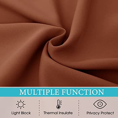 RYB HOME Outdoor Curtains Blackout - 2 Panels Outside Curtains Waterproof Thermal Insulating for Patio Porch Garage Garden Gazebo Universal Replacement Sidewall, W 52 x L 96 inch, Terracotta - Image 6