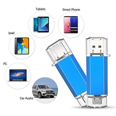 KOOTION USB C Flash Drive 128GB 2 in 1 OTG USB 3.0/Type C Thumb Drive Dual Drive USB C Memory Stick for Smartphone/Laptop/Tablet/PC - 128G, Blue - Image 4