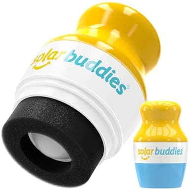 Solar Buddies Sunscreen Applicator - Single Blue - Refillable Roll on Sponge Sunscreen, Suncream & Lotion Applicator For Kids, Adults & Families - Holds 3.4fl oz, Perfect Size for Travel - Image 1