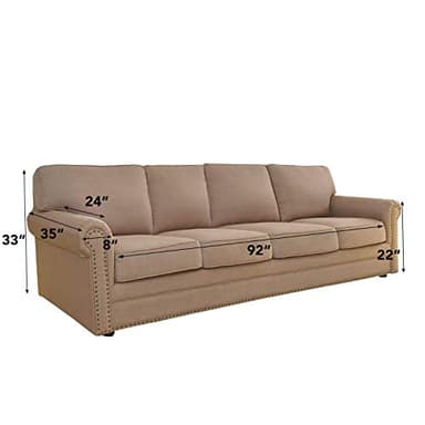 Easy-Going Stretch 4 Seater Sofa Slipcover 1-Piece Sofa Cover Furniture Protector Couch Soft with Elastic Bottom for Kids, Polyester Spandex Jacquard Fabric Small Checks Camel - Image 5