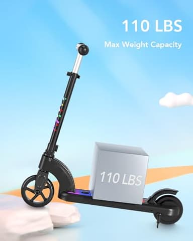 ANHAO Electric Scooter for Kids Ages 6-12 (Mainly 6-10),Electric Scooter with Adjustable Height, Flash Wheel, Suitable for Weights up to 110 lbs and speeds up to 6 mph - Image 3