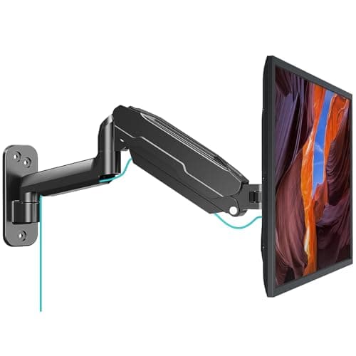 MOUNT PRO Single Monitor Wall Mount for 13 to 32 Inch Computer Screens, Gas Spring Monitor Arm Holds Up to 17.6lbs, Full Motion Adjustable Wall Bracket, VESA Mount 75x75, 100x100, Black - Image 1